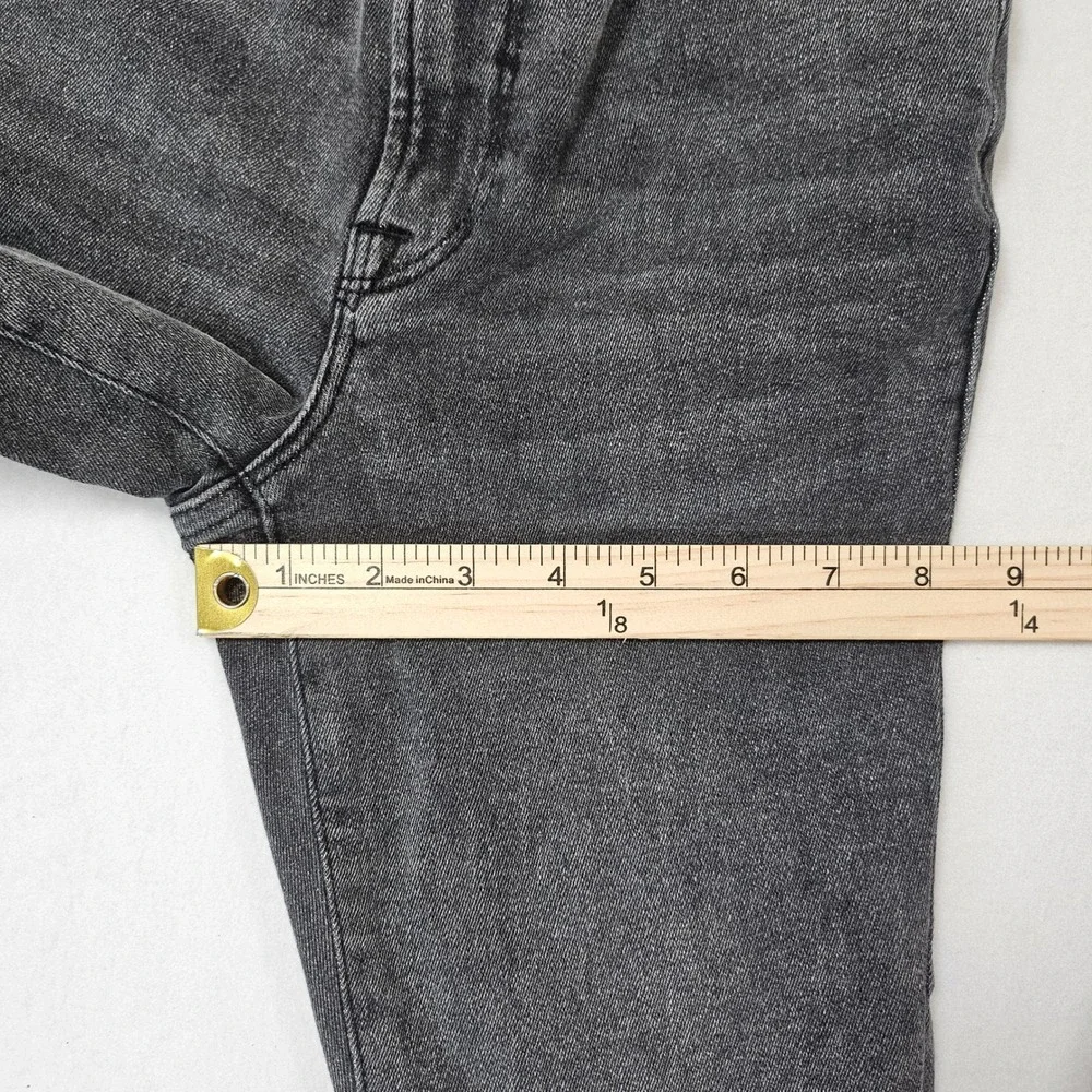 Good American Good Waist Skinny Jeans Washed Charcoal Black Grunge‎ Edgy size 25